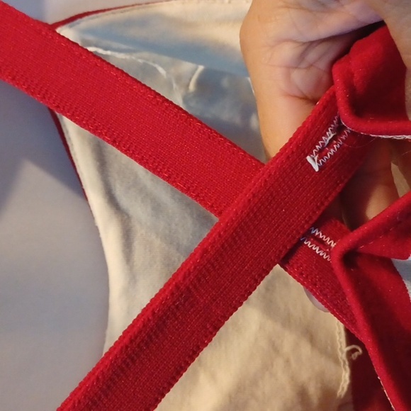 Vintage one piece, red & cream, measurements in photos - Picture 5 of 11